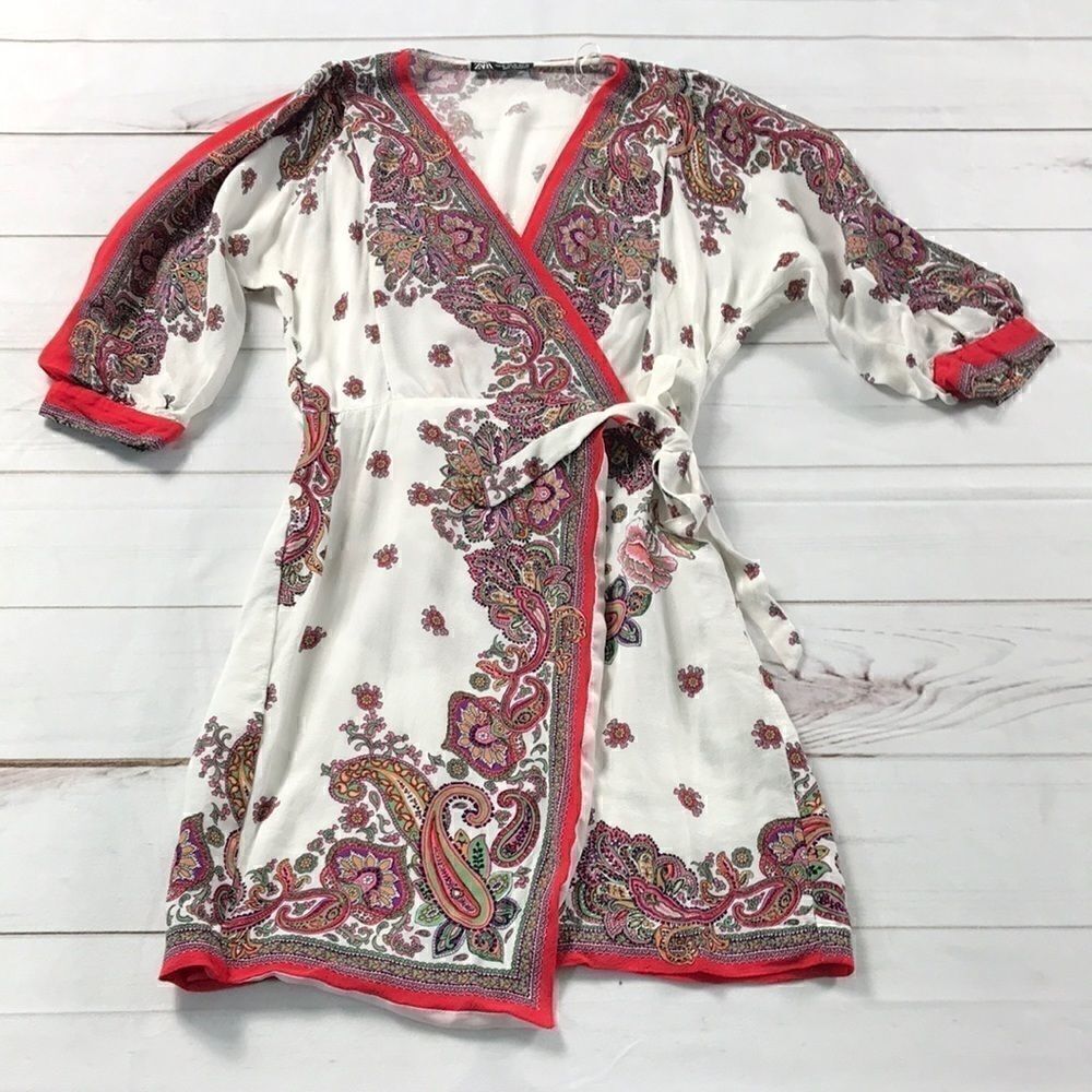 Zara Paisley Wrap Style Dress